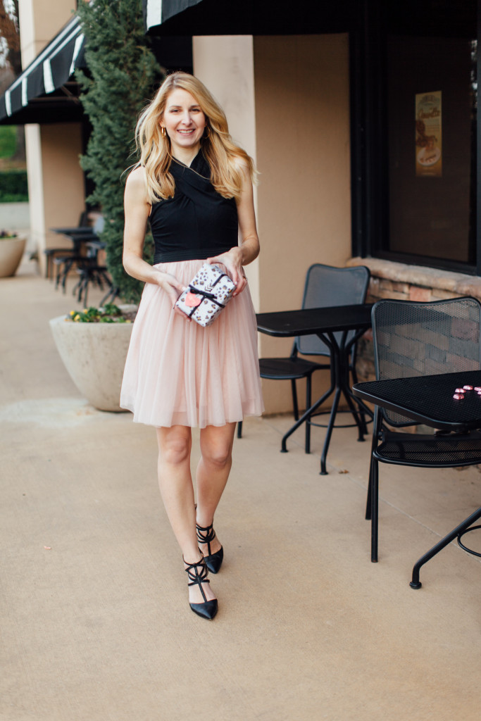 dallas blogger, anthropologie, blush dress, black dress, LBD