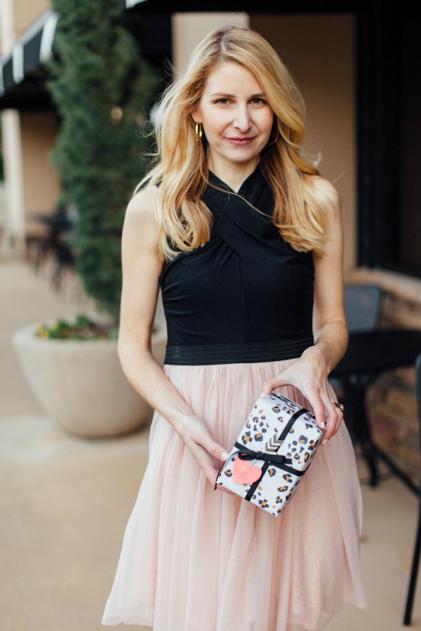 dallas blogger, anthropologie, blush, LBD, our heiday 