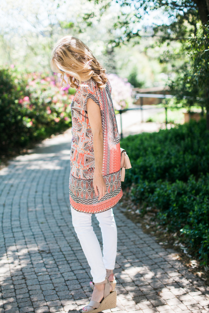 nic and zoe, nic +zoe, tunic, spring, nordstrom, dallas blogger, wedges, mom uniform