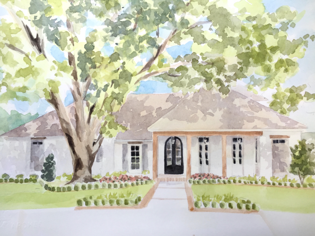 watercolor house painting