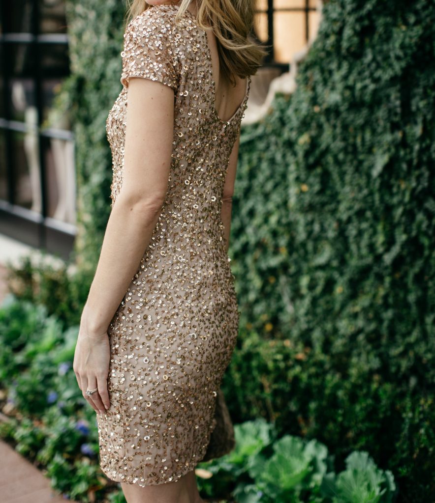 gold sequined dress