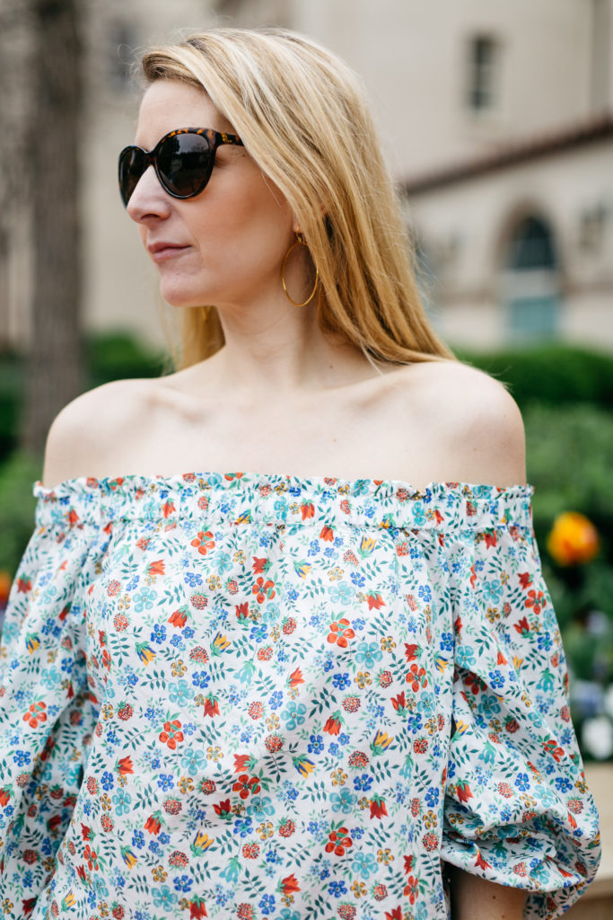 off the shoulder floral top