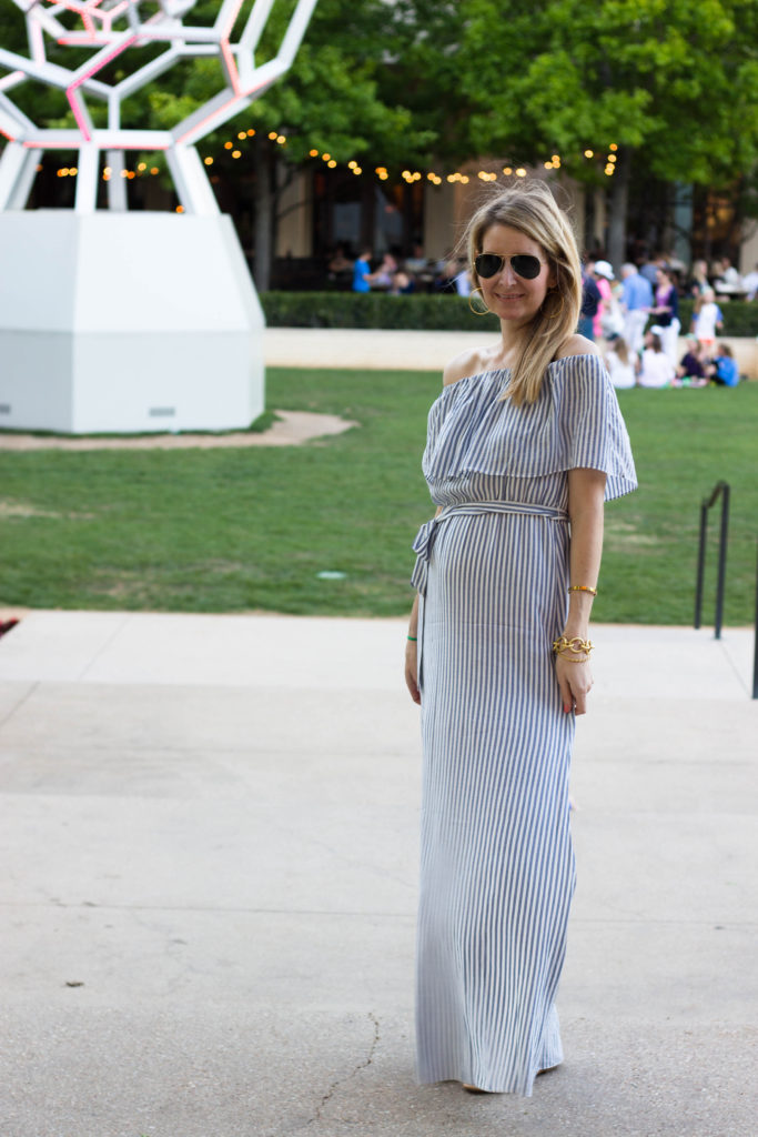 alice + olivia off the shoulder maxi dress