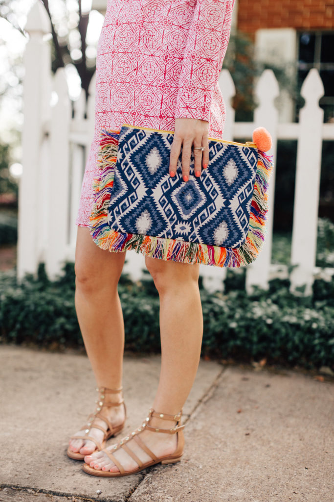 roberta roller rabbit red clutch