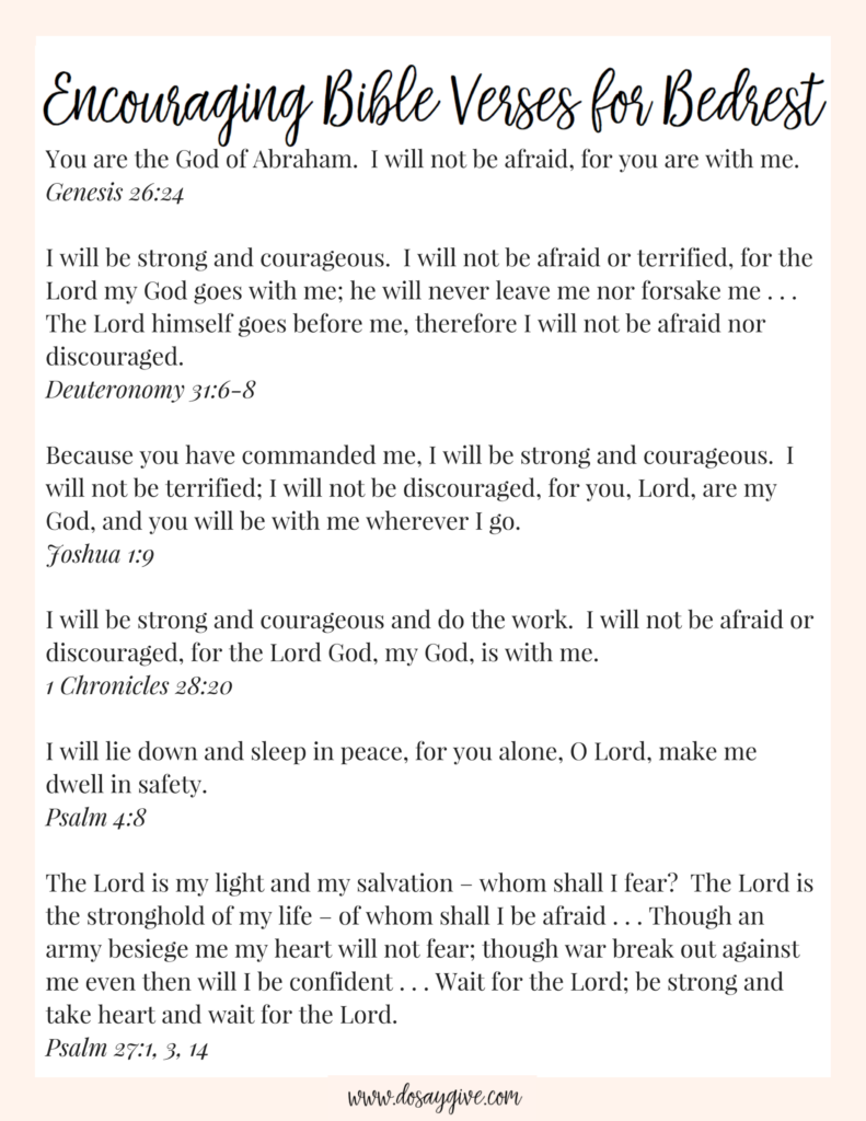 bible verses for bed rest