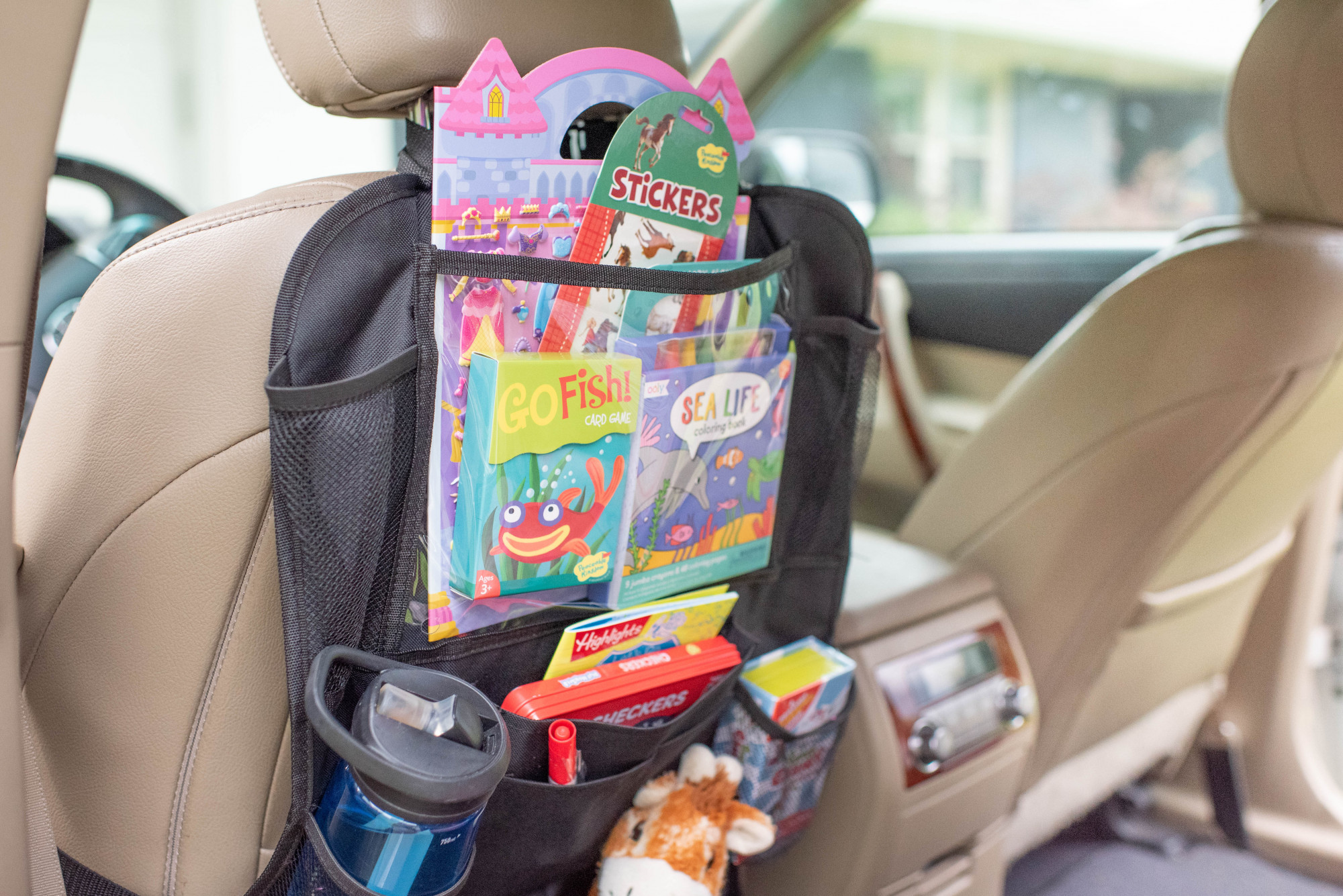 Backseat Car Organizer for Car Road Trips with Kids