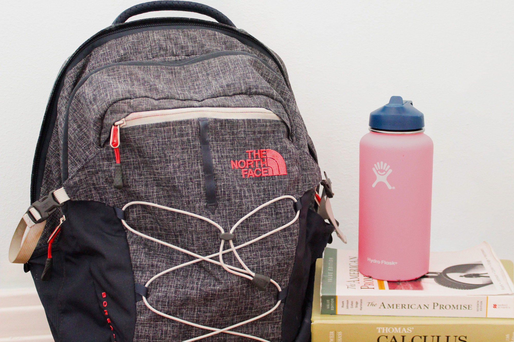 Older Student's Backpack, Books and Water Bottle