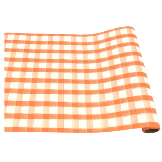 Cute orange and white check runner for hosting!