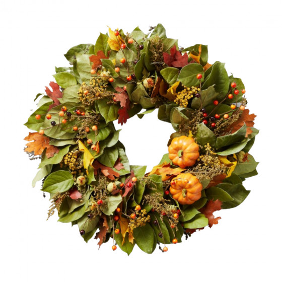 The most beautiful wreath for fall porches.