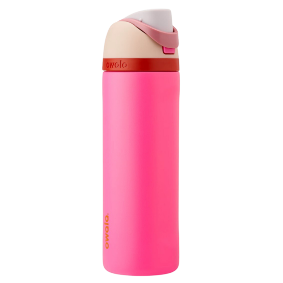 The viral Owala water bottle in a fun pink color!